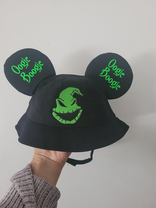 Inspired oogie boogie mickey ears bucket hat