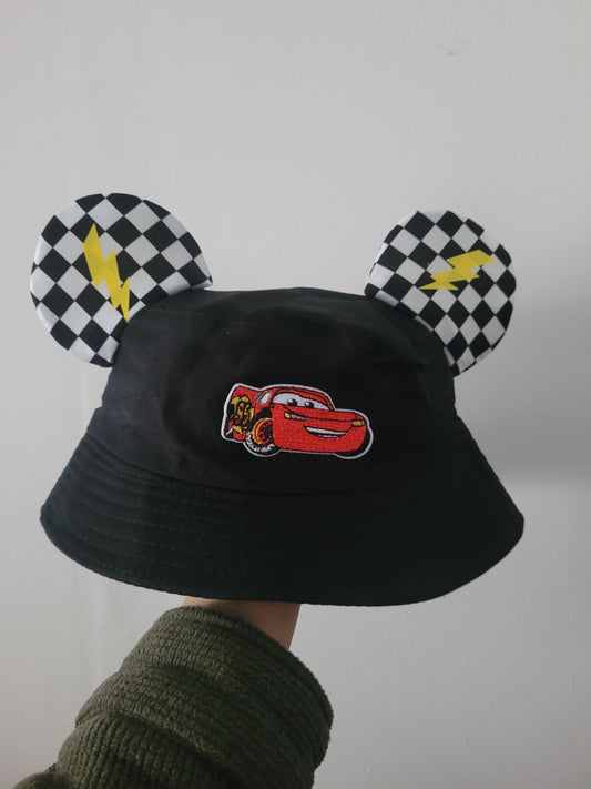 Cars kids black  ears bucket hat