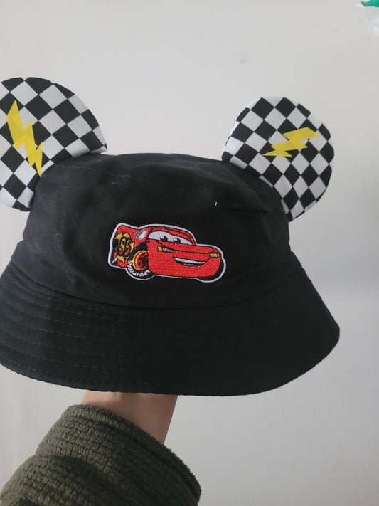 Cars kids black  ears bucket hat