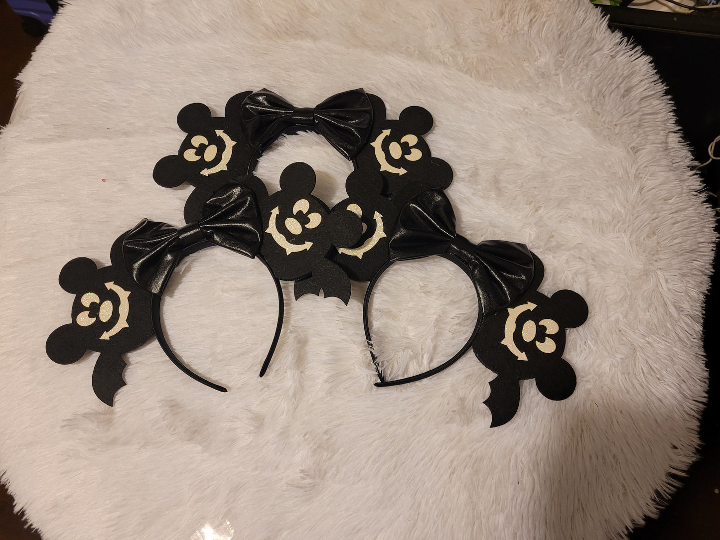 Bat  mickey purple glitter ear headband