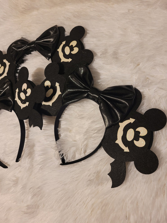 Bat  mickey purple glitter ear headband