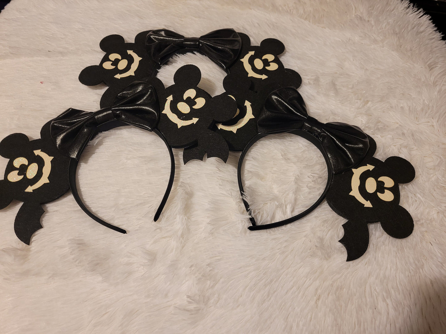 Bat  mickey purple glitter ear headband